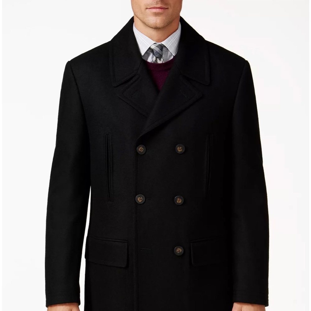 NWT Luke Wool-Blend Classic-Fit Peacoat by Lauren Ralph Lauren Size 44S
